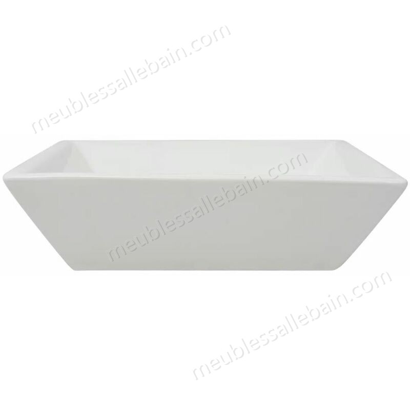Moins Cher Lavabo carrée Céramique Blanc 41,5 x 41,5 x 12 cm - -3