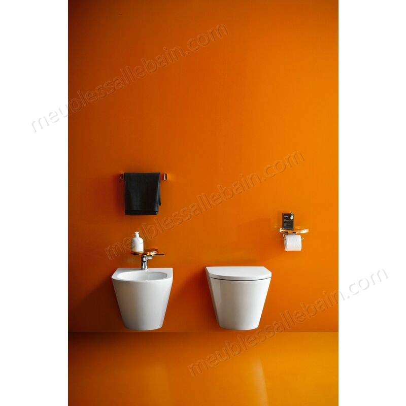 Moins Cher Laufen Kartell bidet mural, 1 trou pour robinet, 370x545x430, Coloris: Noir Mat - H8303317163021 - -4