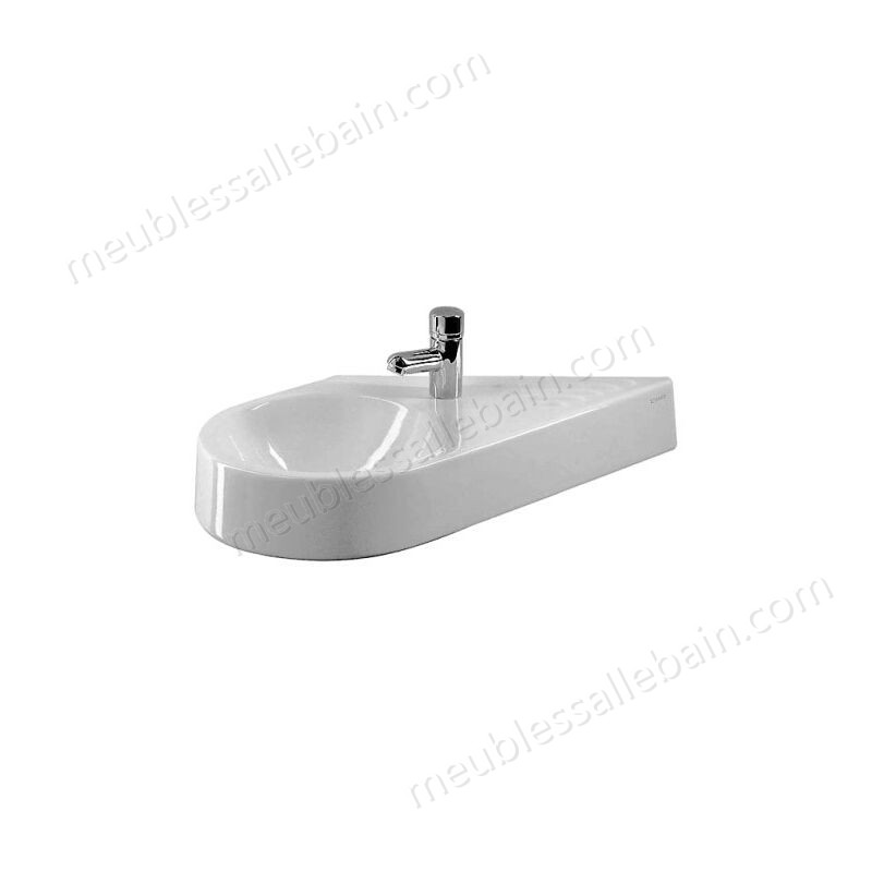 Moins Cher Duravit Architec 64,5cm lavabo sans trop-plein, avec plan de robinet, 1 trou de robinet, lavabo à gauche, Coloris: Blanc - 0764650000 - -0