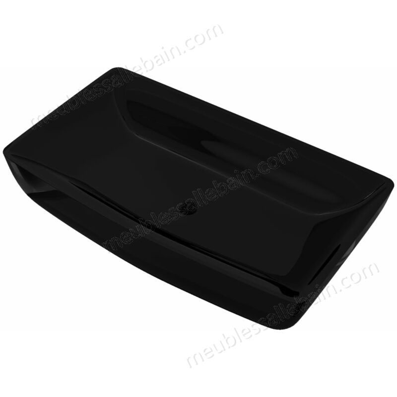 Moins Cher Vasque rectangulaire céramique Noir pour salle de bain HDV04201 - -1