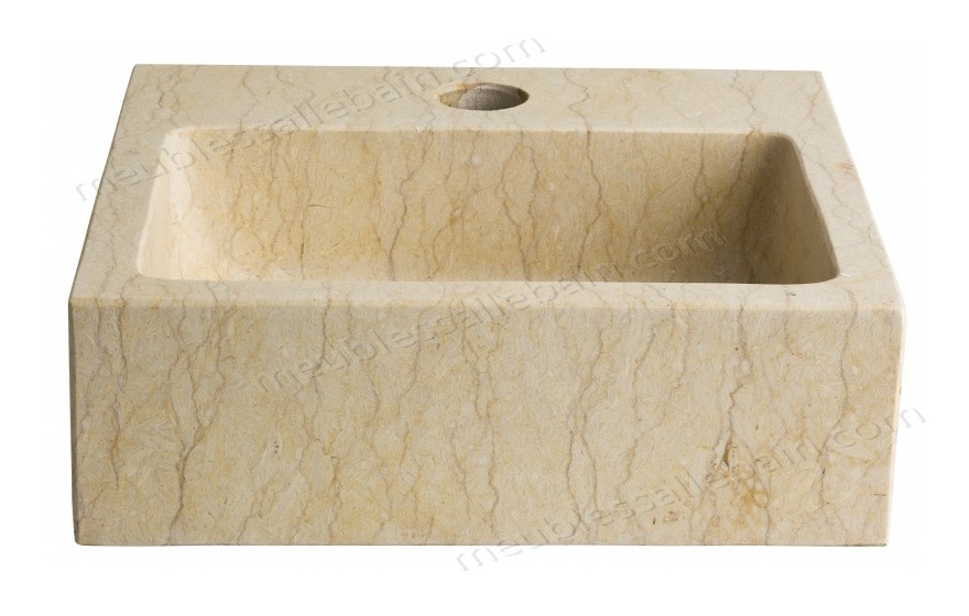 Moins Cher Lave mains en pierre naturelle beige égyptien - -0