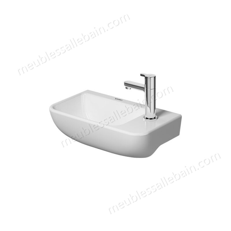 Moins Cher Duravit ME by Starck Lave-mains, trou de robinet à droite, sans trop-plein, avec table à trous, 400 mm, Coloris: Soie matte blanche - 0717403200 - -0