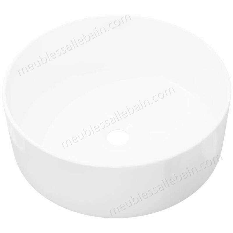 Moins Cher Hommoo Lavabo ronde Céramique Blanc 40 x 15 cm HDV04466 - -1