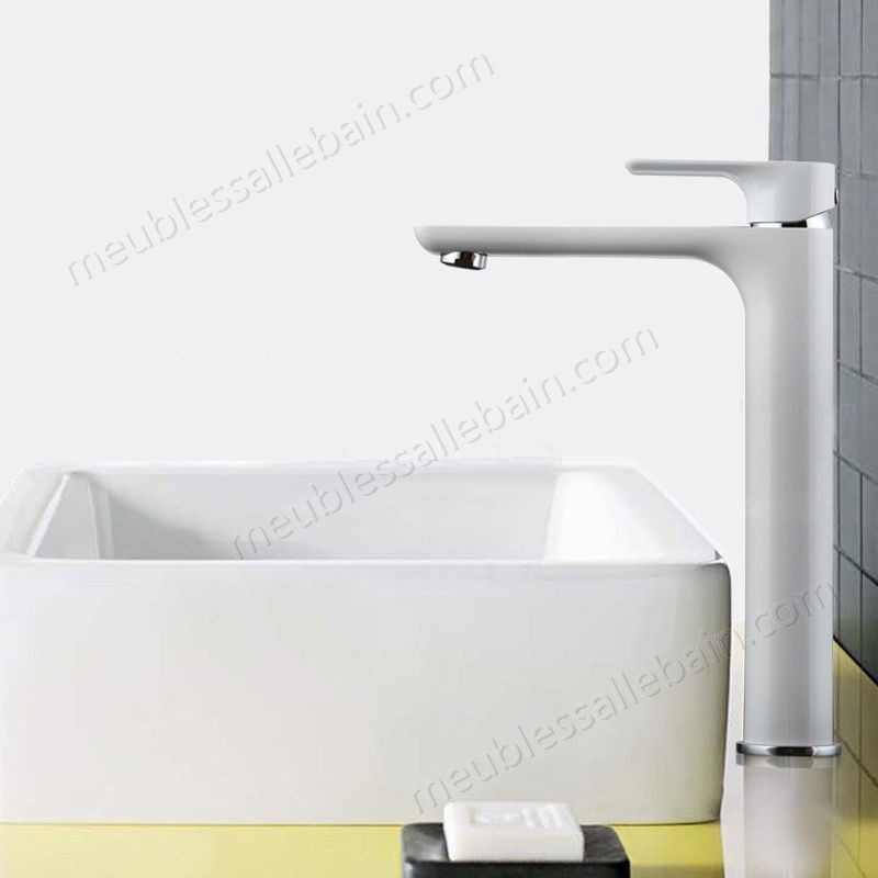 Prix Compétitif Robinet lavabo mitigeur sophistiqué en blanc ou noir - -1