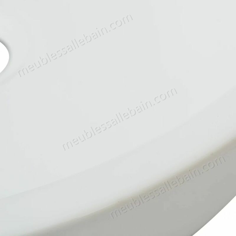 Moins Cher Hommoo Lavabo ronde Céramique Blanc 42 x 12 cm HDV04465 - -3