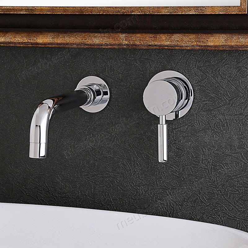 Prix Compétitif Robinet lavabo mural moderne à poignée unique en chromé poli - -0