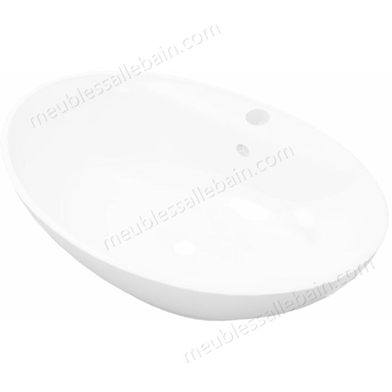 Moins Cher Hommoo Lavabo ovale en céramique avec trou de robinet HDV03669 - -1