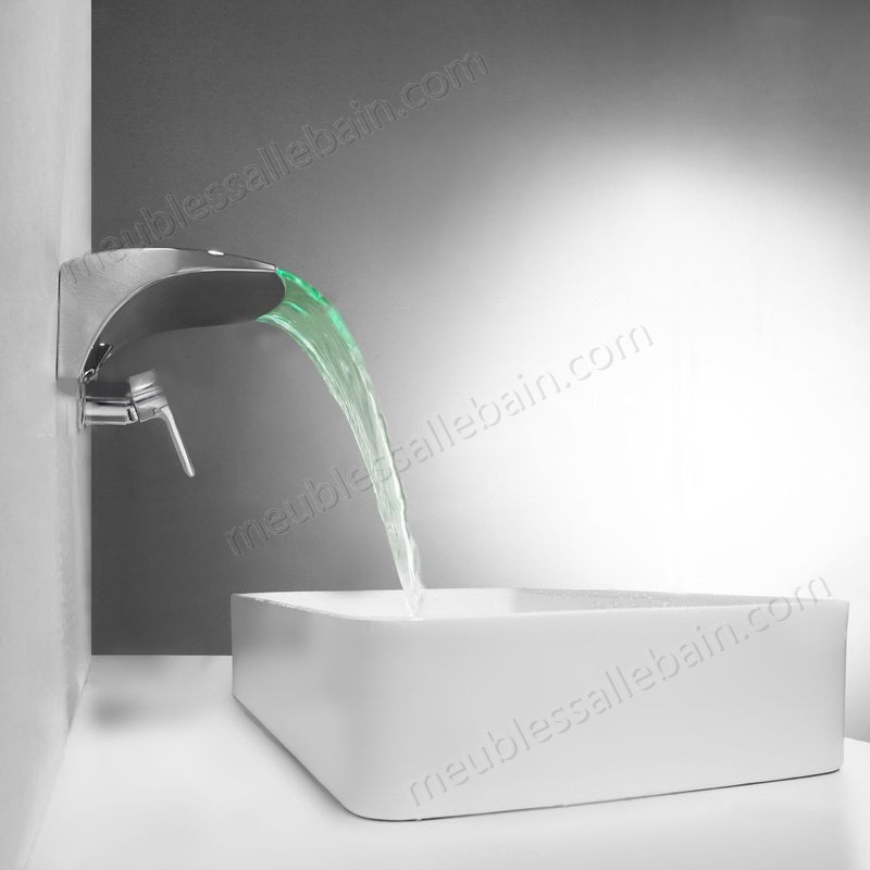 Prix Compétitif Robinet lavabo mural LED moderne en chromé poli - -4
