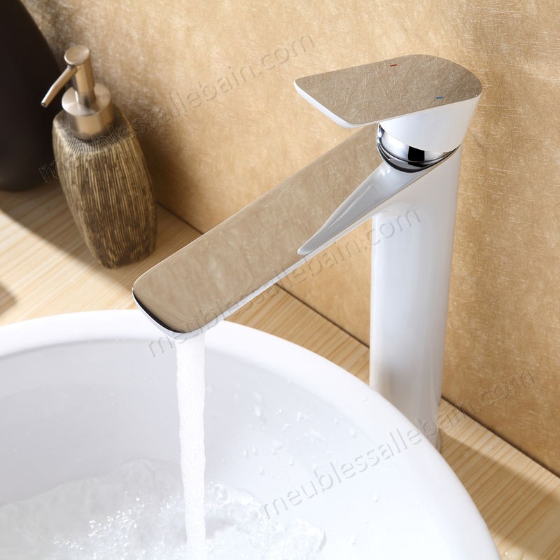 Prix Compétitif Robinet mitigeur pour lavabo et vasque 4025CW blanc brillant - -4