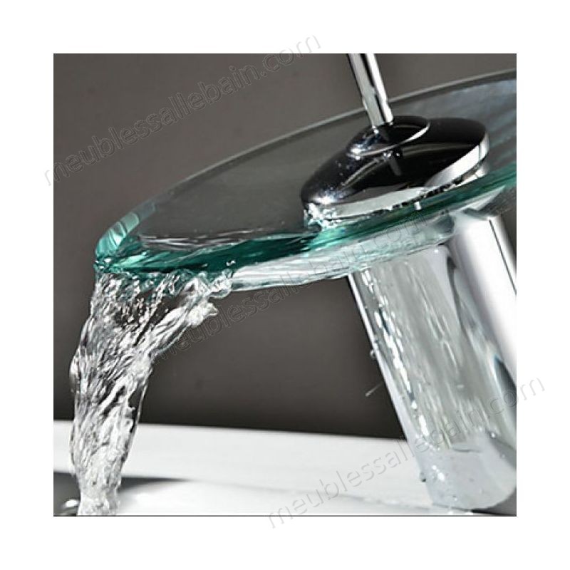 Prix Compétitif Robinet de lavabo à bassin verseur rond en verre, un robinet de style moderne avec unique poignée - -2