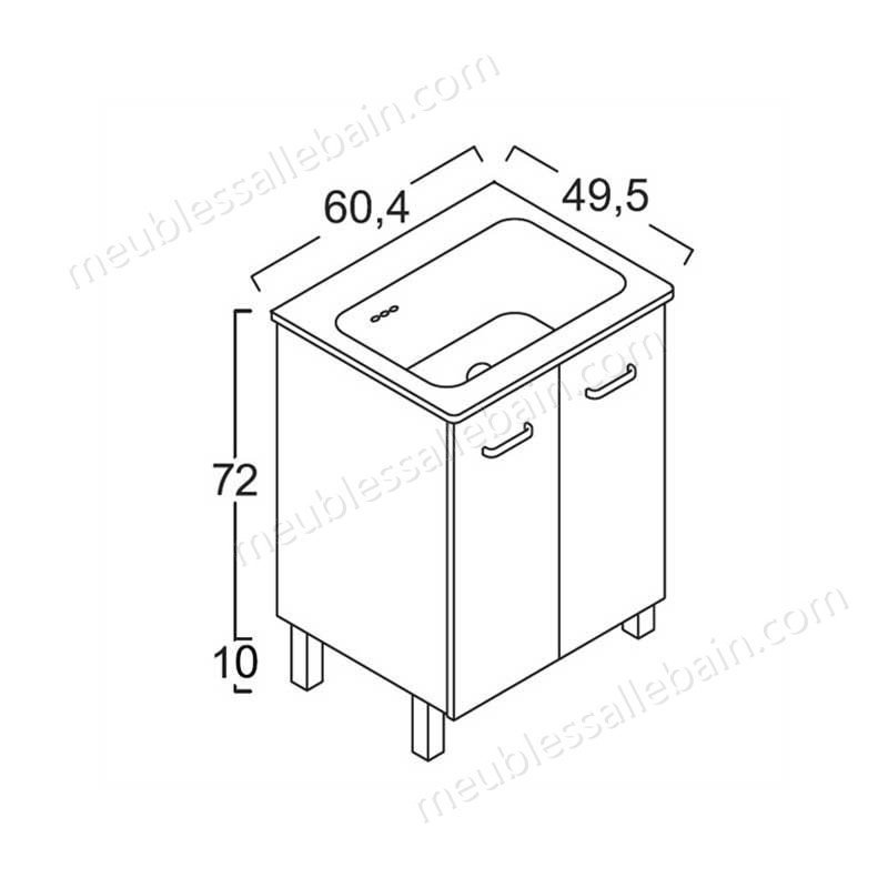 Moins Cher Xilon Nanco - Bac à laver avec meuble cm 60x50. Blanc (code 2265) - -1