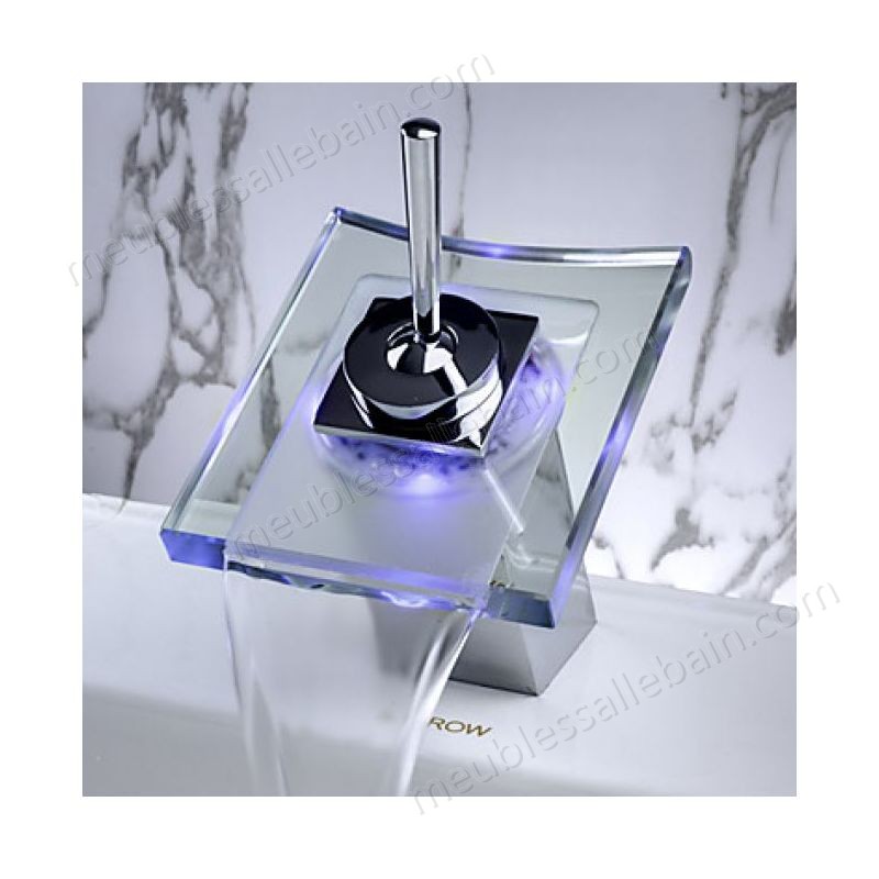 Prix Compétitif Robinet de lavabo LED à couleur variable et bec verseur en verre - -2