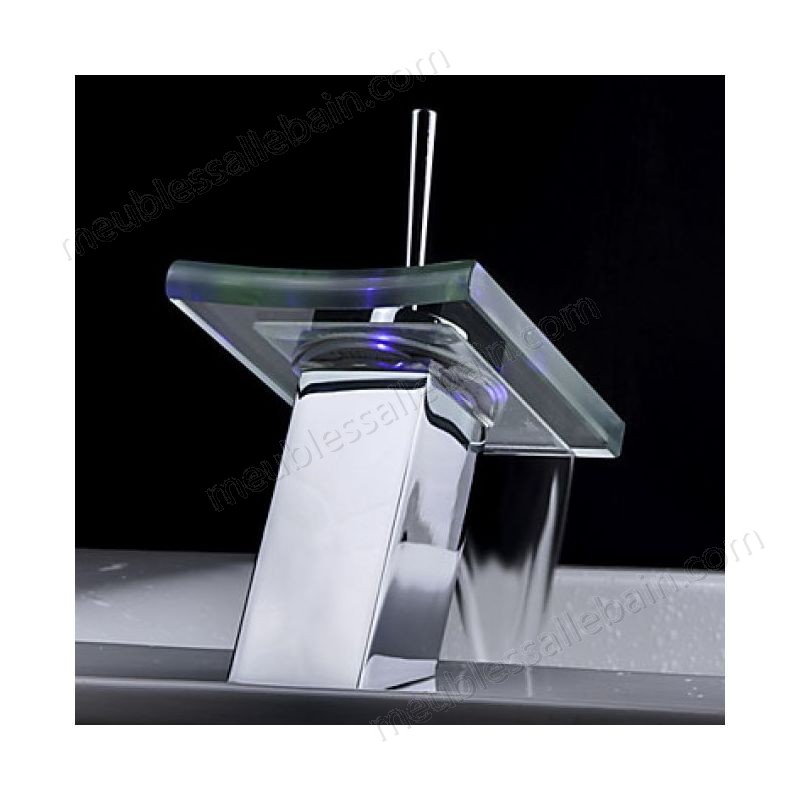 Prix Compétitif Robinet de lavabo LED à couleur variable et bec verseur en verre - -3