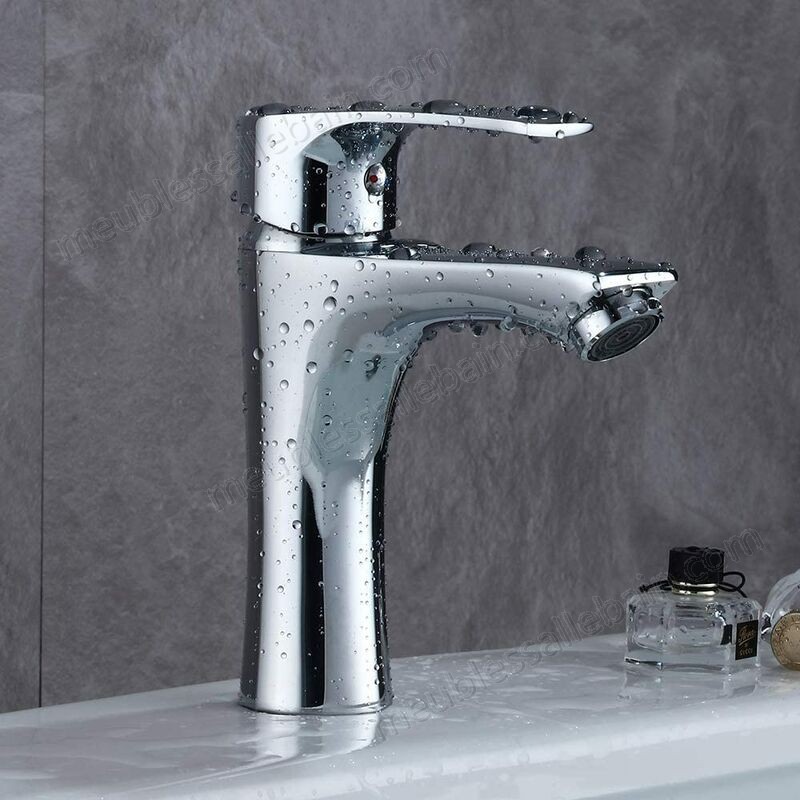 Prix Compétitif Robinet de salle de bain, robinet de lavabo chromé, silhouette élégante, laiton robuste - -3