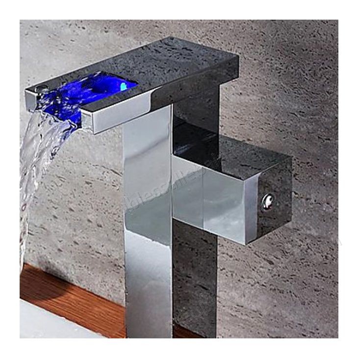 Prix Compétitif Robinet lavabo cascade à LED, une finition en laiton pour un style contemporain - -0