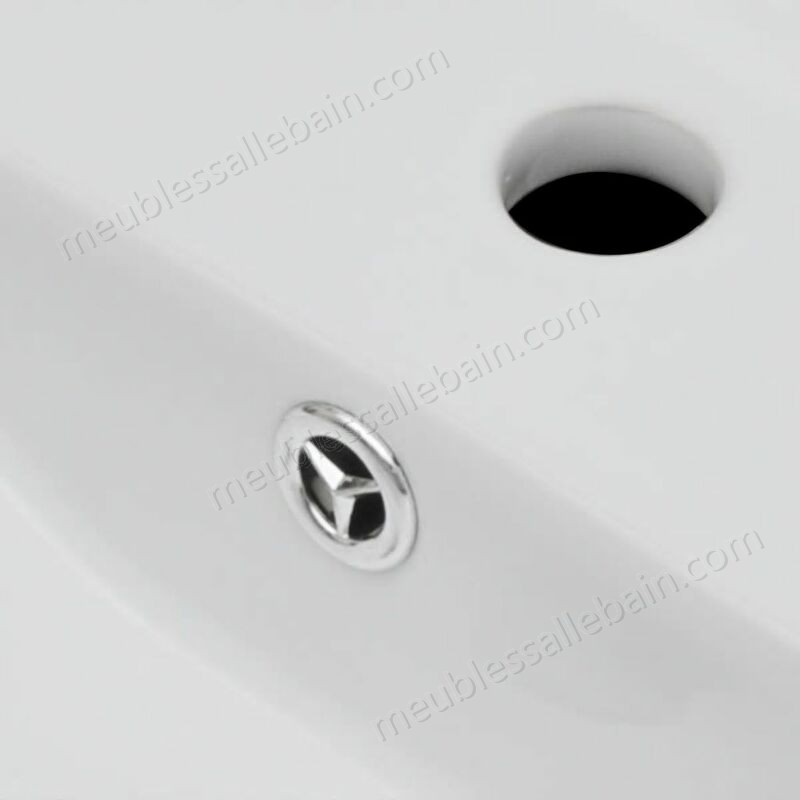Moins Cher Vasque à trou de trop-plein/robinet céramique pour salle de bain Blanc HDV04210 - -2