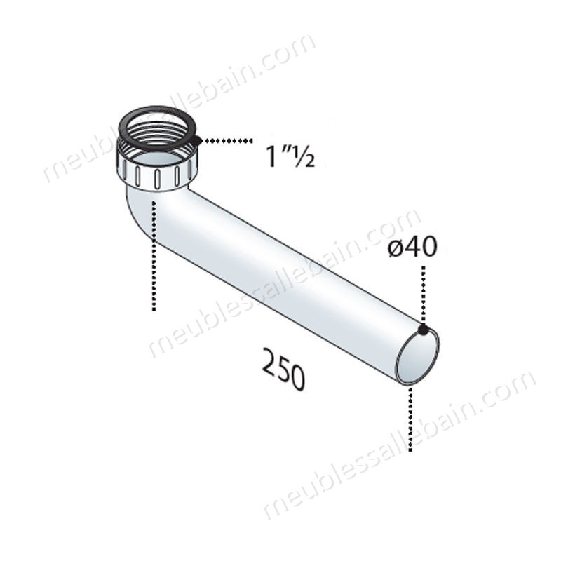 Moins Cher Le tube de manche courbé tranchant OMP PP 1 1/2 d.40 Blanc 287.257.6 - -1