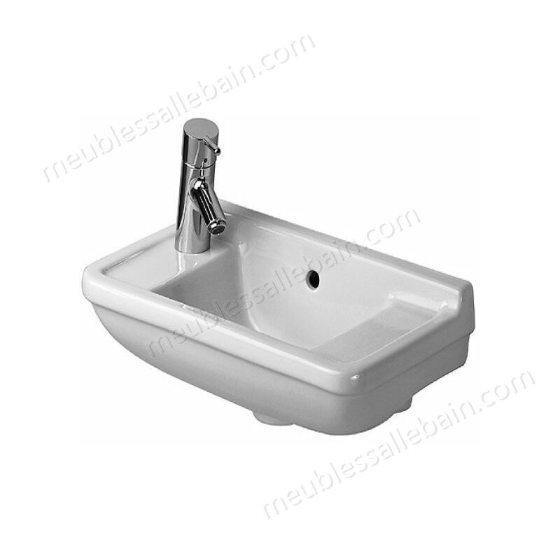 Moins Cher Duravit lave-mains Starck 3 50cm, trou pour robinet pré-percé à gauche et à droite, Coloris: Blanc avec Wondergliss - 07515000001 - -1