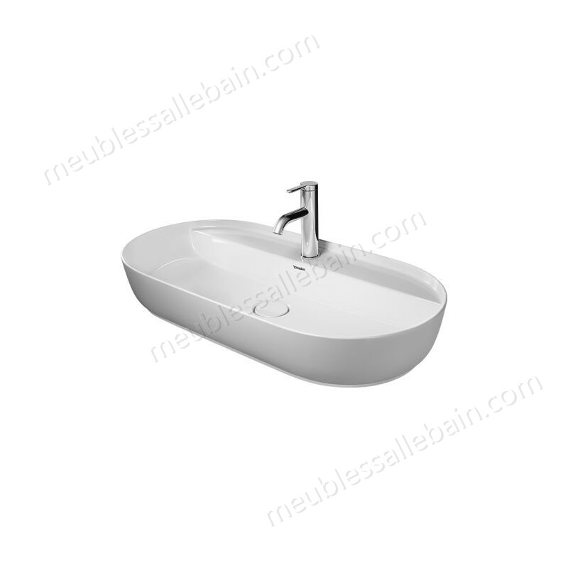 Moins Cher Duravit Luv lavabo 80x40cm, sans trop-plein, avec trou de coulée banc, 1 trou de coulée, poncé, couleur extérieure gris soyeux mat, Coloris: Blanc - 0380802300 - -0
