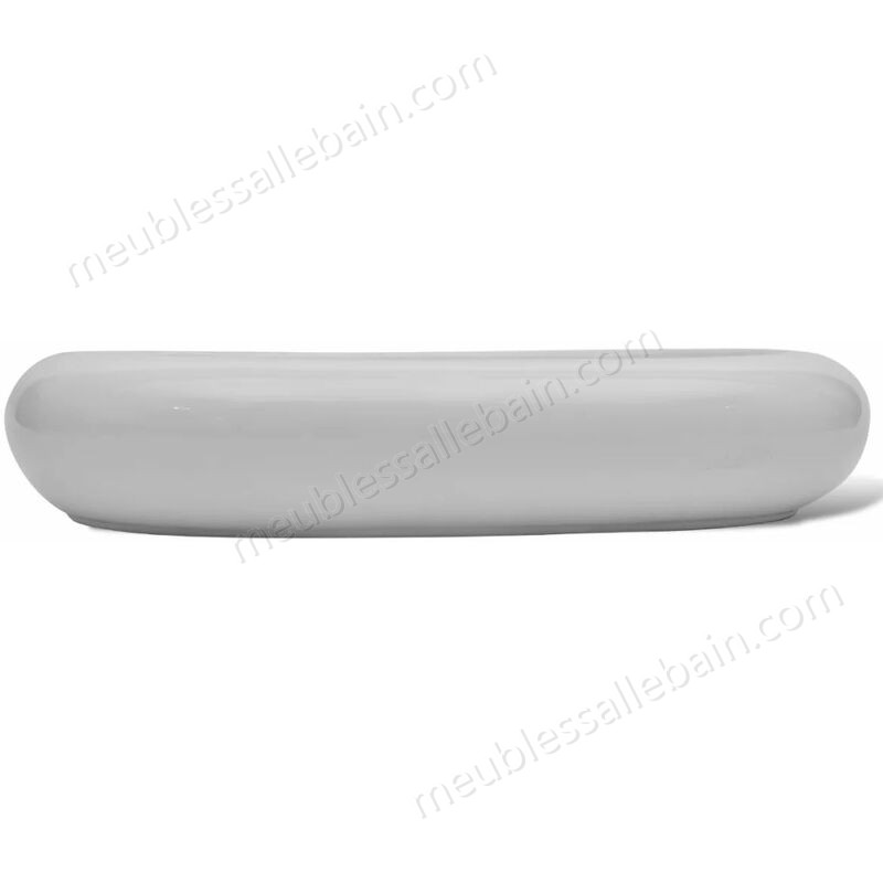 Moins Cher Hommoo Lavabo en forme ovale Céramique 63 x 42 cm Blanc HDV03666 - -4