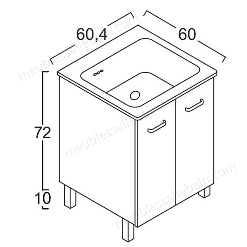 Moins Cher Xilon Nanco - Bac à laver avec meuble cm 60x60. Blanc (code 2266) - -2