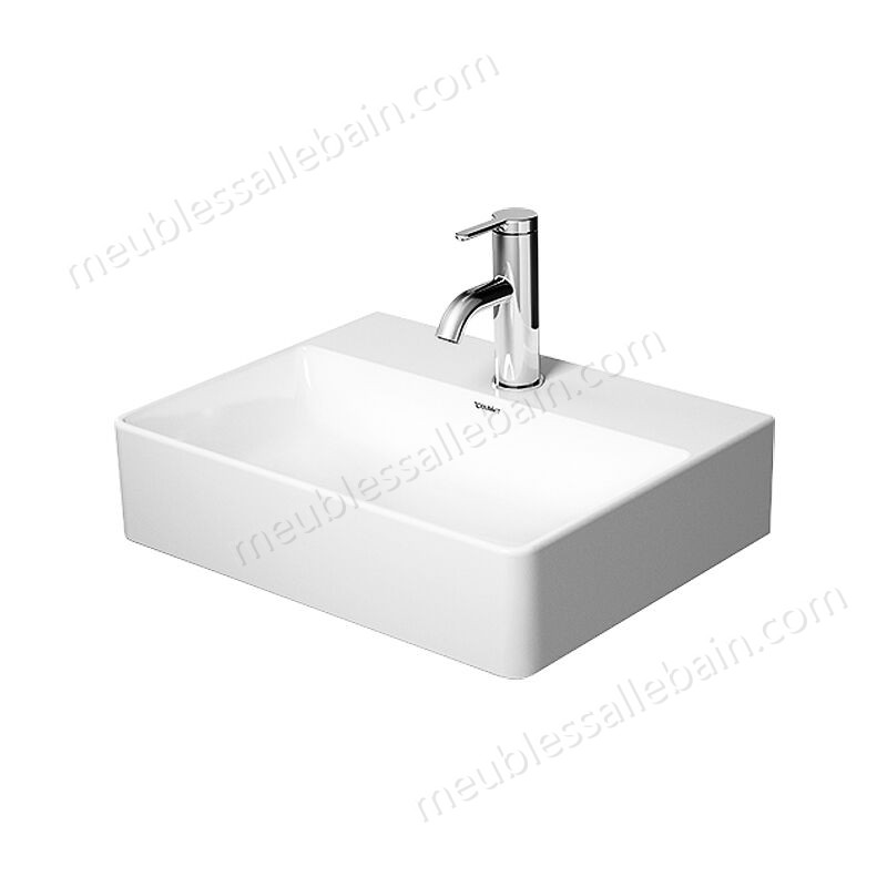 Moins Cher Duravit DuraSquare 45x35cm, sans trou de robinet, sans trop-plein, avec table de robinet,, Coloris: Blanc avec Wondergliss - 07324500701 - -0