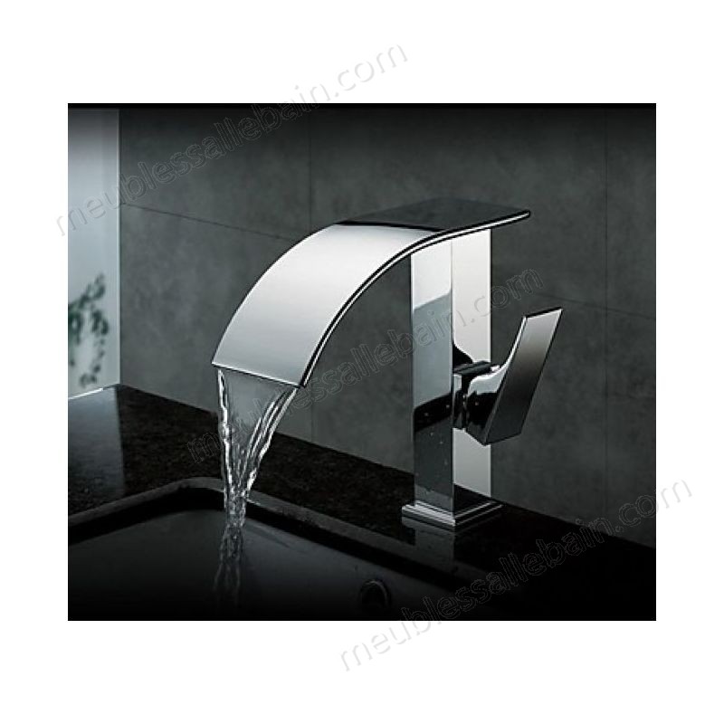 Prix Compétitif Robinet salle de bain à bec large et courbé, finition en métal chromé - -0