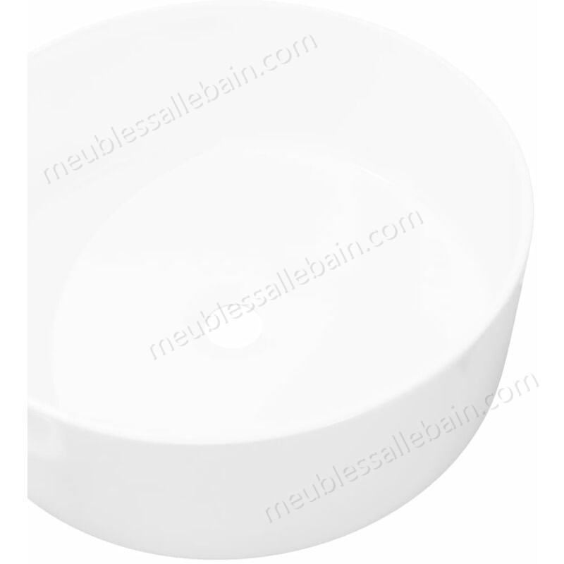 Moins Cher Hommoo Lavabo ronde Céramique Blanc 40 x 15 cm HDV04466 - -3