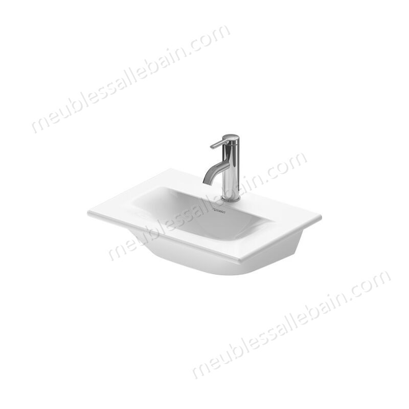 Moins Cher Duravit lave-mains pour meubles Viu 073345, 450 mm, sans trop-plein, avec table de robinetterie, 1 trou de robinet, Coloris: Blanc avec Wondergliss - 07334500411 - -0