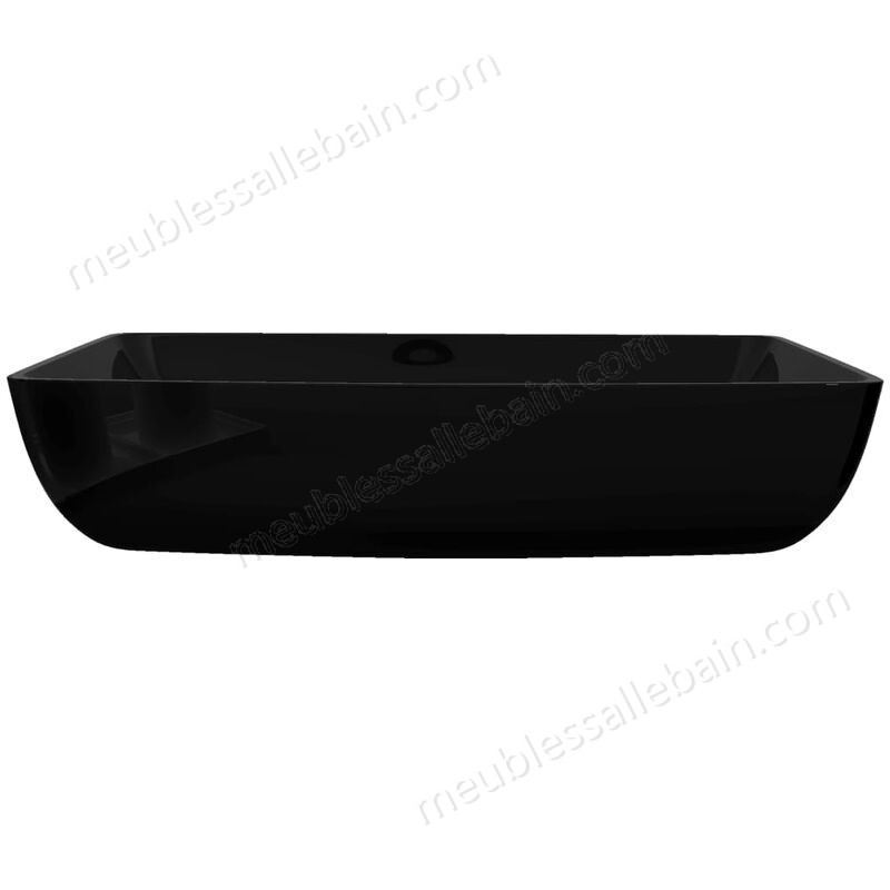Moins Cher Vasque rectangulaire céramique Noir pour salle de bain HDV04201 - -4
