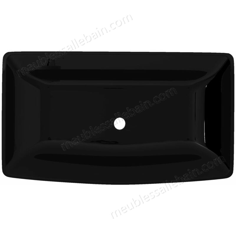 Moins Cher Vasque rectangulaire céramique Noir pour salle de bain - -2