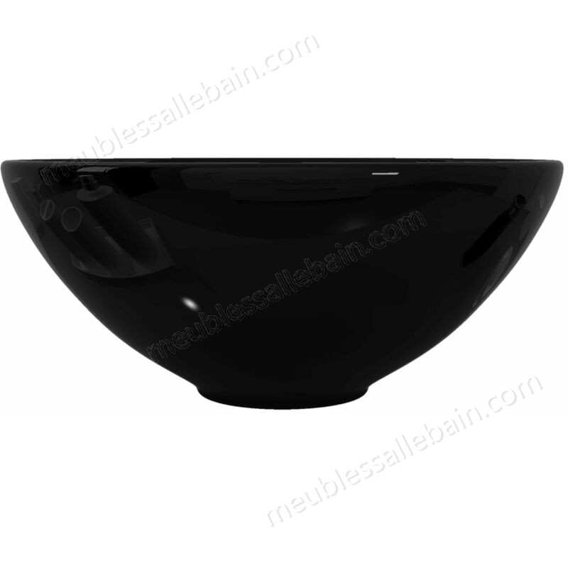Moins Cher Bassin d'évier rond céramique Noir pour salle de bain HDV04207 - -3