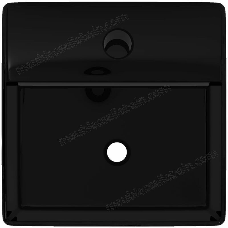 Moins Cher Vasque rectangulaire à trou Noir en céramique pour salle de bain HDV04219 - -2