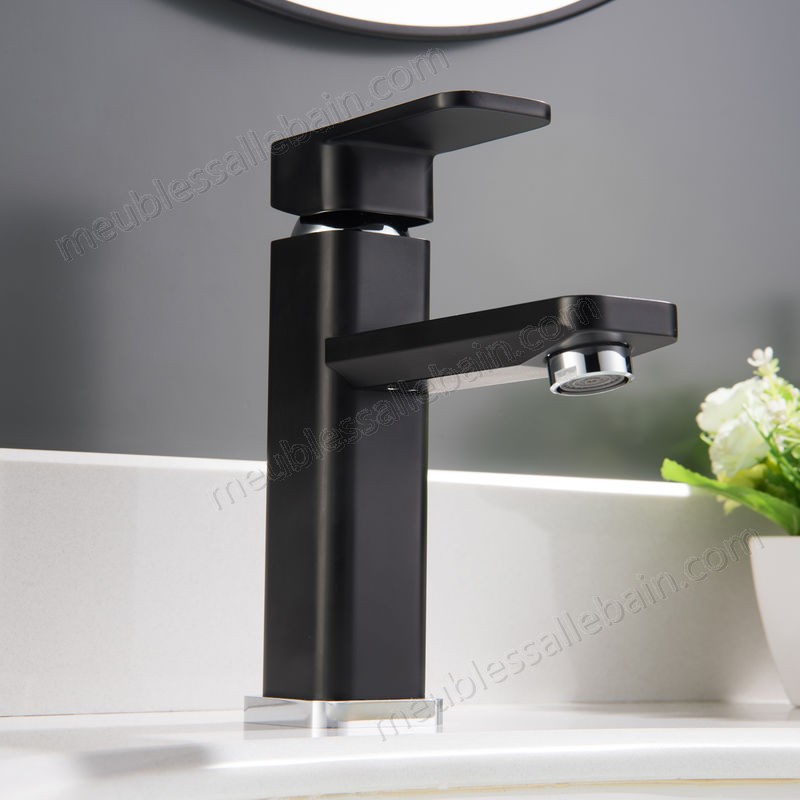 Prix Compétitif Robinet mitigeur pour lavabos vasques 1233CB chromé/noir - -0