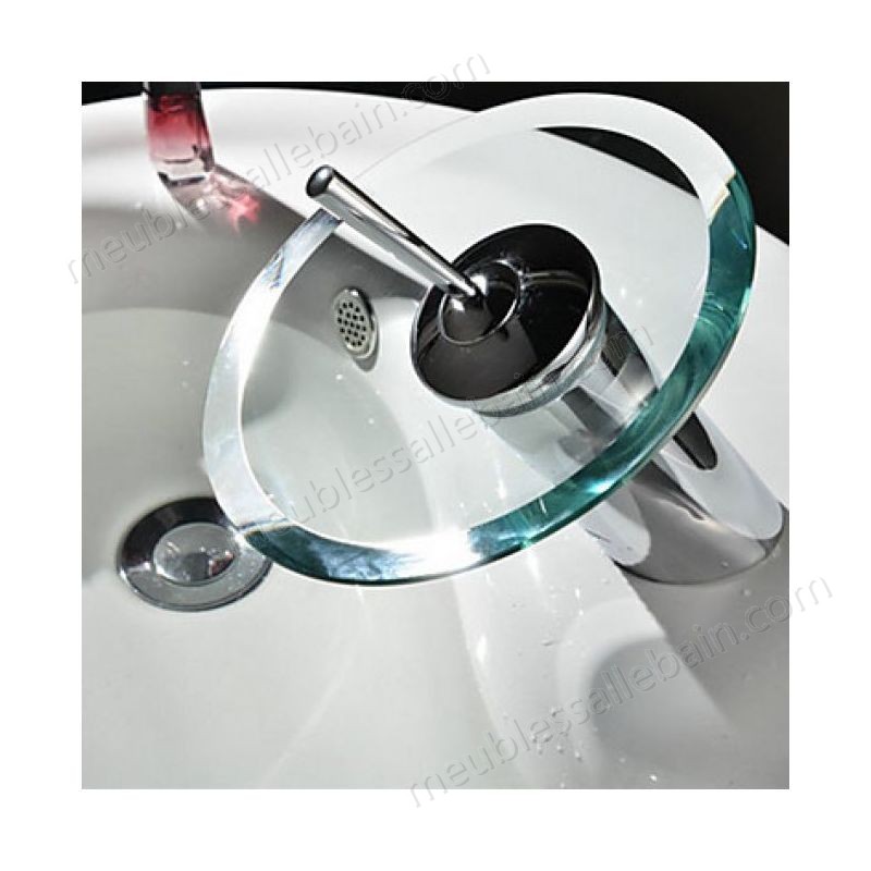 Prix Compétitif Robinet de lavabo à bassin verseur rond en verre, un robinet de style moderne avec unique poignée - -1