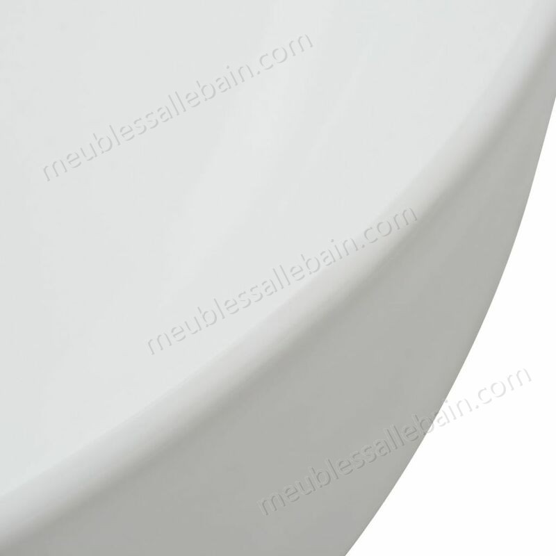 Moins Cher Hommoo Lavabo ronde Céramique Blanc 41,5 x 13,5 cm HDV04461 - -3