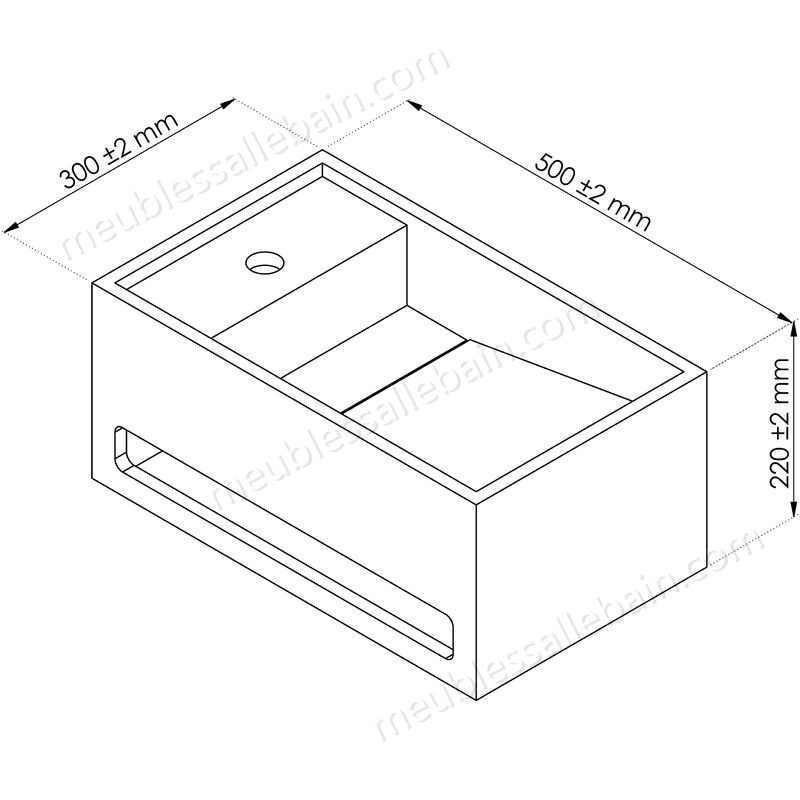 Moins Cher Lave-mains rectangle SOLICE - Blanc - 50x30cm - Solid Surface - Sans trop plein - -2