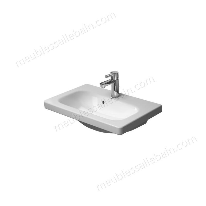 Moins Cher Duravit DuraStyle meuble vasque Compact 63,5cm avec trop-plein, avec banquette pour robinet, 1 trou de robinet, Coloris: Blanc avec Wondergliss - 23376300001 - -0