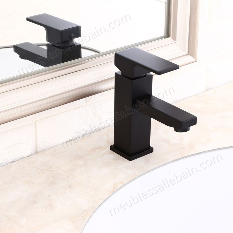 Prix Compétitif Robinet lavabo mitigeur moderne en noir solide - Prix Compétitif Robinet lavabo mitigeur moderne en noir solide