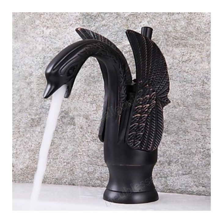 Prix Compétitif Robinet noir à design inspiré de cygne style traditionnel - Prix Compétitif Robinet noir à design inspiré de cygne style traditionnel