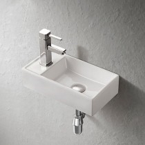 Moins Cher Lave-mains suspendu en céramique blanche 40 cm - Manéo G