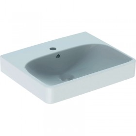 Moins Cher Keramag Geberit Smyle Square lavabo 500256, 50x41cm, avec trou pour robinet et trop-plein, Coloris: Blanc - 500.256.01.1