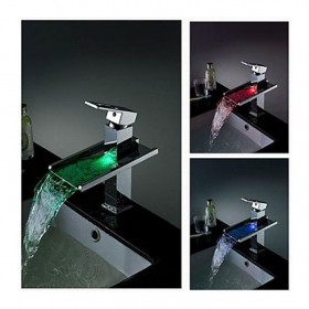 Prix Compétitif Robinet salle de bain LED avec bec verseur à changement de couleur finition en chrome