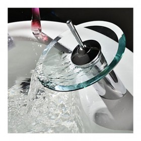Prix Compétitif Robinet de lavabo à bassin verseur rond en verre, un robinet de style moderne avec unique poignée