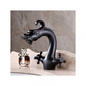 Prix Compétitif Robinet salle de bain, un design traditionnel en forme de dragon et finition en bronze huilé