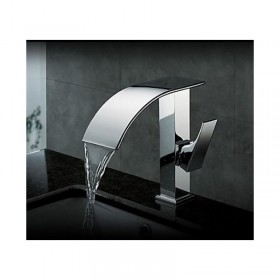 Prix Compétitif Robinet salle de bain à bec large et courbé, finition en métal chromé
