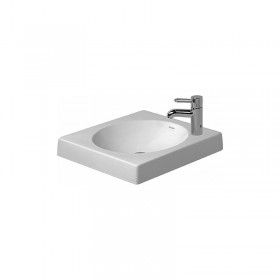 Moins Cher Duravit Architec 500mm trop-plein sans trop-plein, trou pour robinet à gauche, poncé, Coloris: Blanc - 0320500009