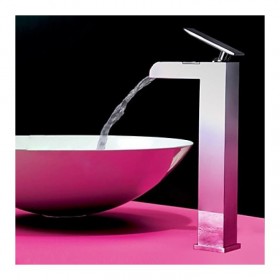 Prix Compétitif HPB ™ cascade contemporain finition laiton chromé un trou robinet d'évier une poignée
