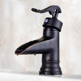 Prix Compétitif Robinet lavabo mitigeur style vintage en laiton solide et noir antique