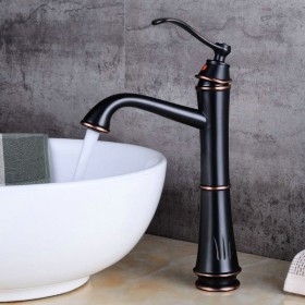 Prix Compétitif Robinet lavabo surélevé style vintage en noir antique